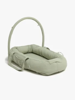 Alice & Fox ALBA Babynest med Håndtag, Green Muslin