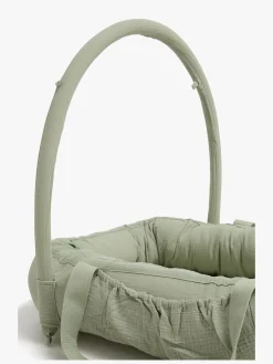 Alice & Fox ALBA Babynest med Håndtag, Green Muslin