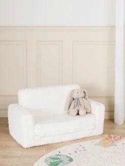Alice & Fox Cubbie Foldbar Sofa 94x55cm, White Teddy