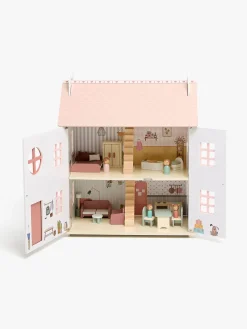 Alice & Fox Dukkehus med Møbel & 4 Dukker, Pink