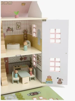 Alice & Fox Dukkehus med Møbel & 4 Dukker, Pink