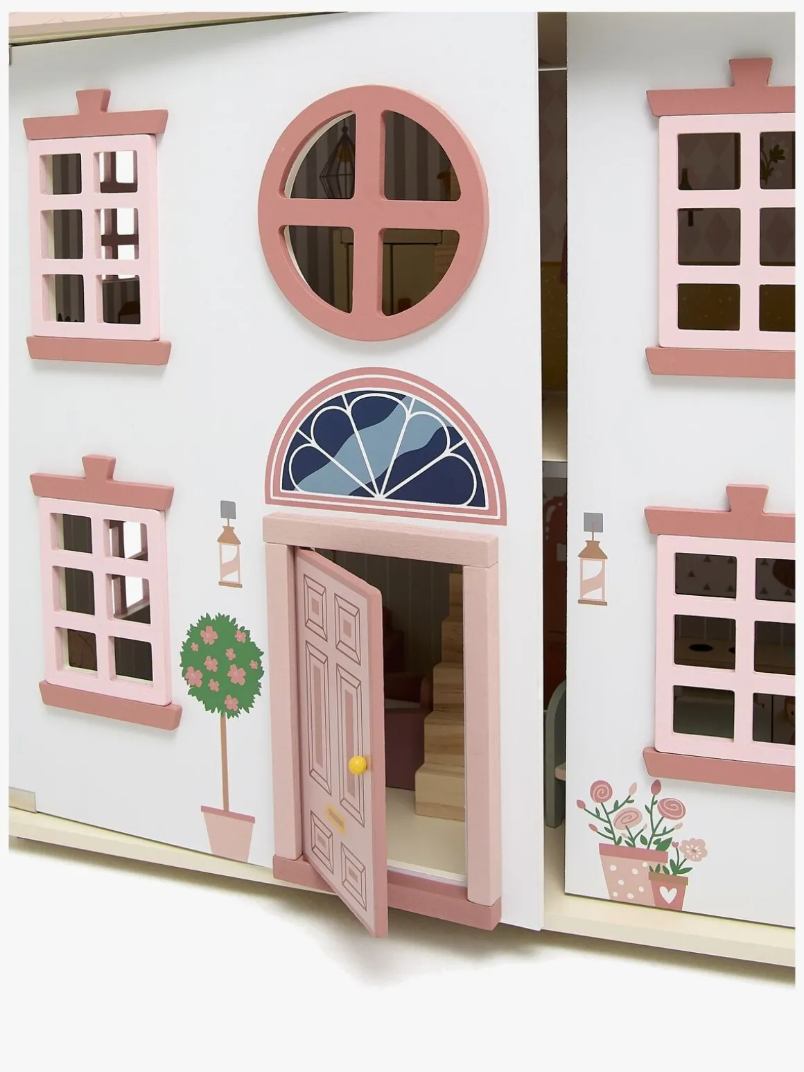 Alice & Fox Dukkehus med Møbel & 4 Dukker, Pink
