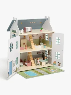 Alice & Fox Dukkehus med Møbler & 4 Dukker, Blå