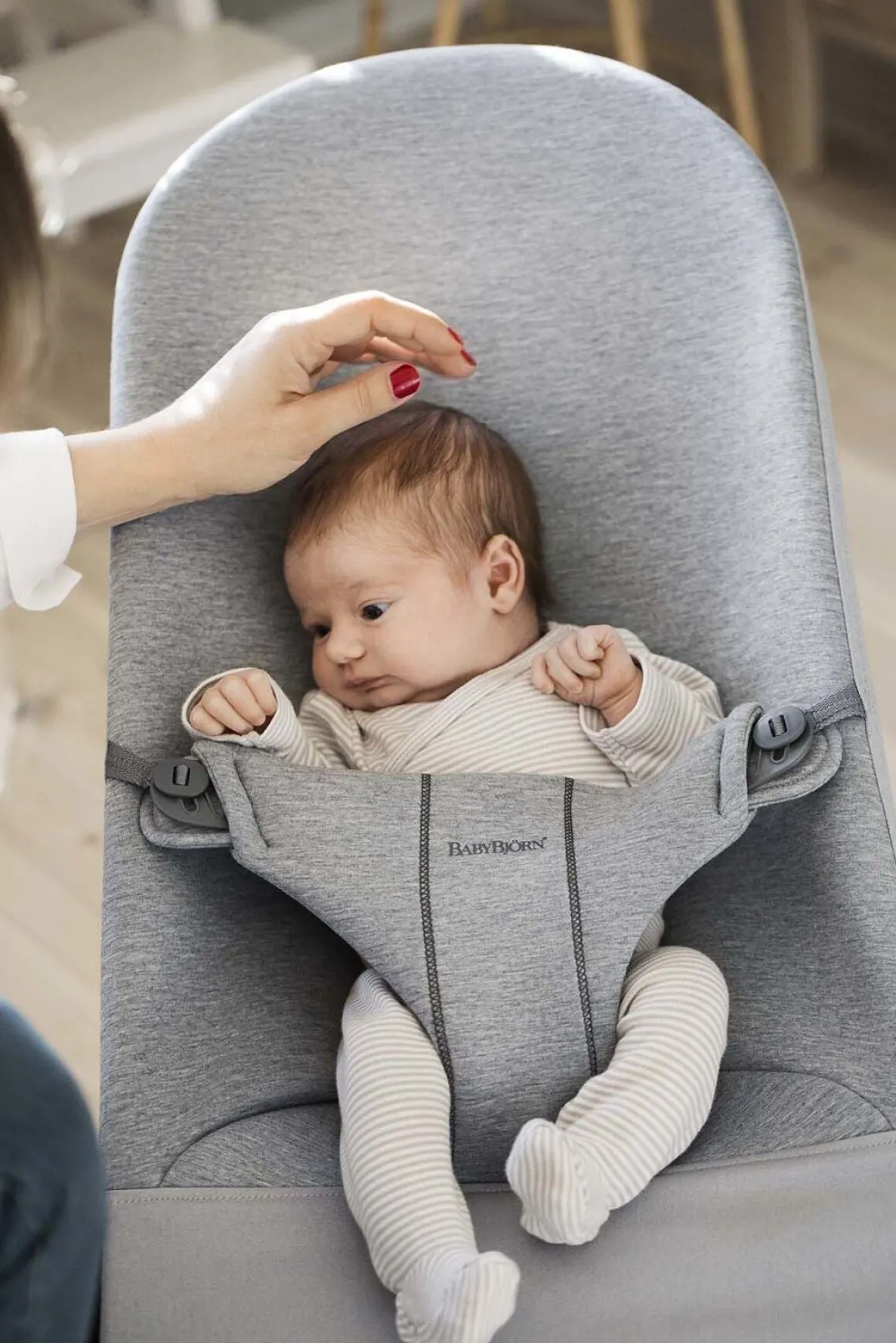 BabyBjörn Bliss Skråstol 3D Jersey, Lysegrå