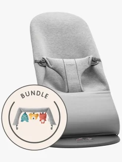 BabyBjörn Bliss Skråstol 3D Jersey inkl. Legetøj, Lysegrå