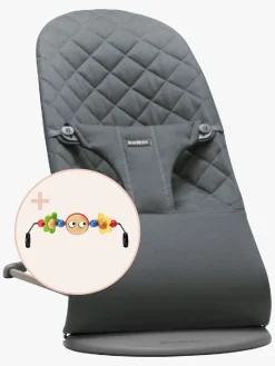 BabyBjörn Bliss Skråstol Woven Classic Quilt inkl. Sjove Øjne, Antracitgrå