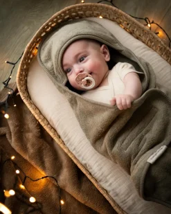 Baby's Only Hooded Baby Tæppe med Fødder Cozy, Urban Green