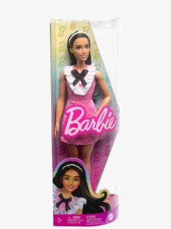 Barbie Fashionista Dukke med Sort Hår & Ternet Kjole