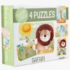 Barbo Toys  Rør og føl Puslespil Safari 4-i-1