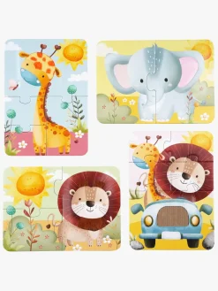 Barbo Toys  Rør og føl Puslespil Safari 4-i-1