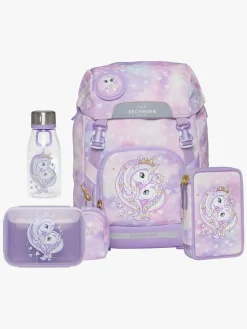 Beckmann Rygsæk 22L inkl Penalhus, Flaske & Madkasse, Unicorn Princess Purple