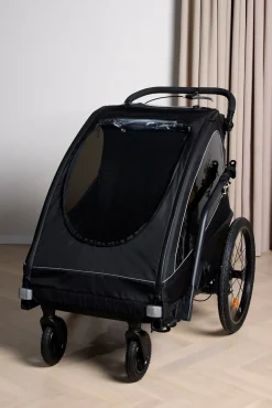 Beemoo Activity Sport Cykelanhænger inkl. Newborn Set, Løbesæt & Regnslag, Black