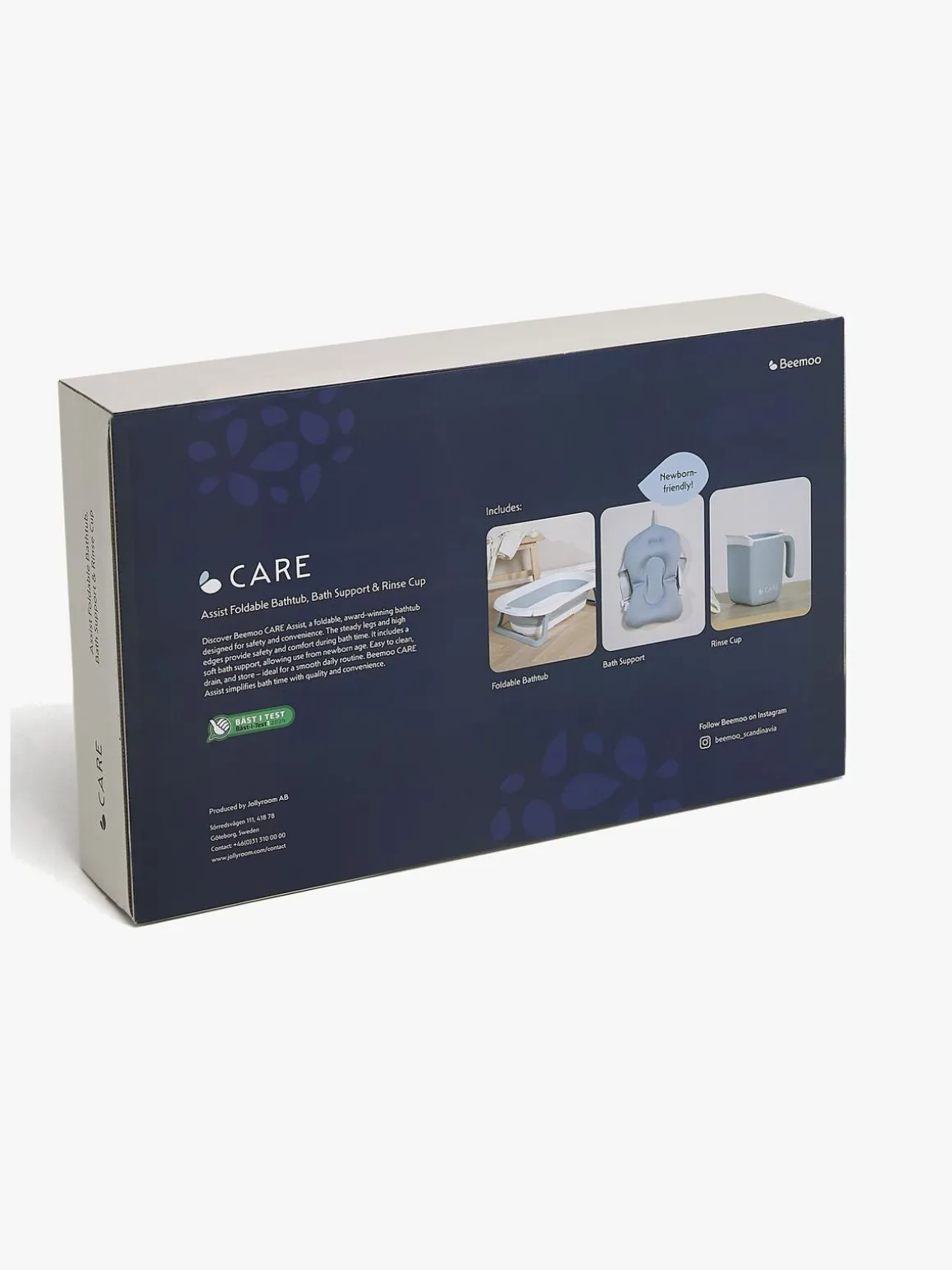 Beemoo CARE Assist Badekar inkl. Badestøtte & Skyllekande, Beige