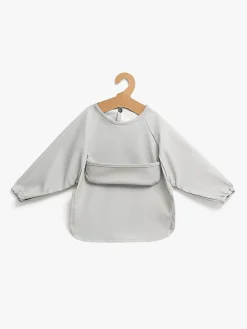 Beemoo CARE Bib  Langærmet Hagesmæk, Light Grey
