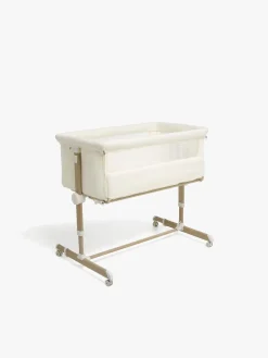 Beemoo CARE Calm Bedside Crib, Nature/White