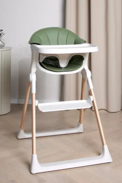 Beemoo CARE Harmony Højstol inkl. Hynde, White/Wood/Green