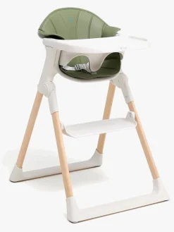 Beemoo CARE Harmony Højstol inkl. Hynde, White/Wood/Green