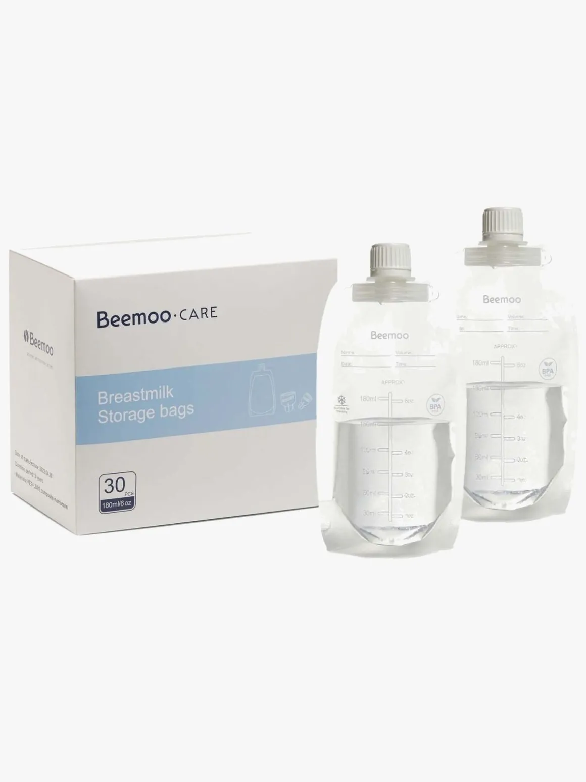 Beemoo CARE Modermælksposer 180 ml 30-pak