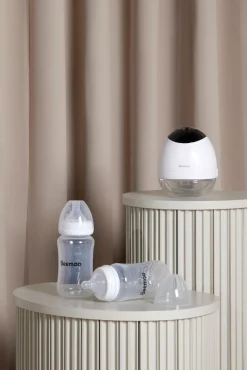 Beemoo CARE Wearable LED Elektrisk Brystpumpe Single inkl. Flasker 240 ml 2-pak