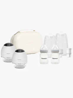 Beemoo CARE Wearable LED Elektrisk Brystpumper Dobbelt inkl. Modermælksposer Modermælksflaske & Opbevaringstaske