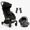 Beemoo Easy Fly Lux 4 Klapvogn inkl Route i-Size Autostol Baby, Jet Black/Mineral Grey