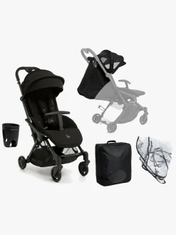 Beemoo Easy Fly Lux 4 Klapvogn inkl. Tilbehørspakke, Jet Black