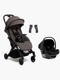 Beemoo Easy Fly Lux 4 Klapvogn Inkl. Route i-Size Autostol Baby, Gull Grey/Black Stone