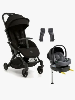 Beemoo Easy Fly Lux 4 Klapvogn inkl Route i-Size Autostol Baby & Base, Jet Black/Mineral Grey