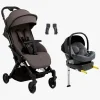 Beemoo Easy Fly Lux 4 Klapvogn Inkl. Route i-Size Autostol Baby & Base, Gull Grey/Mineral Grey