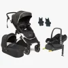 Beemoo Maxi 4 Duovogn inkl. Maxi-Cosi CabrioFix i-Size Autostol Baby & Base, Black/Silver