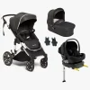 Beemoo Maxi 4 Duovogn inkl. Route i-Size Autostol Baby & ISOFIX Base, Black Silver/Black Stone