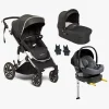 Beemoo Maxi 4 Duovogn inkl. Route i-Size Autostol Baby & ISOFIX Base, Black Silver/Mineral Gray