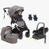 Beemoo Maxi 4 Duovogn inkl. Maxi-Cosi CabrioFix i-Size Autostol Baby & Base, Grey/Silver