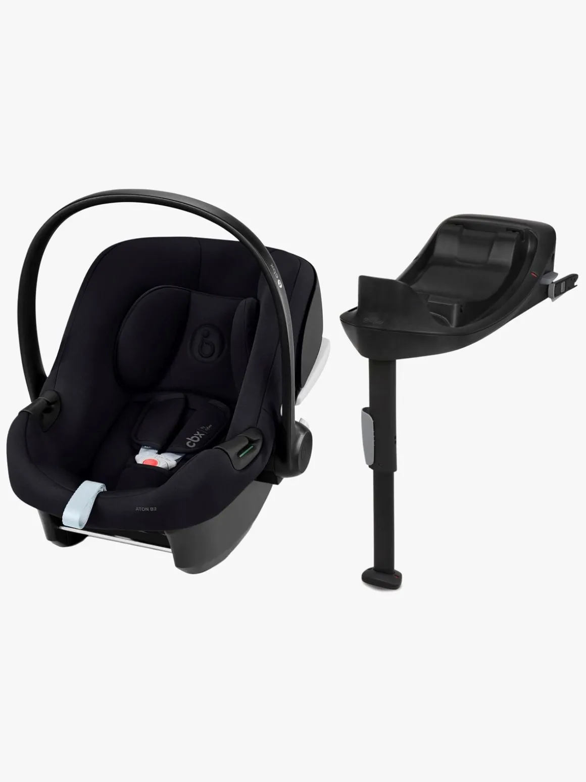 Beemoo Maxi 4 Twin Søskendevogn inkl. Cybex Aton B2 i-Size Autostol Baby & Base, Black/Volcano Black