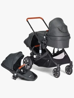 Beemoo Maxi 4 Twin Søskendevogn inkl. Søskendeklapvognsdel, Black/Black