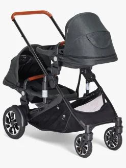 Beemoo Maxi 4 Twin Søskendevogn inkl. Søskendeklapvognsdel, Black/Black