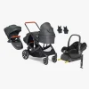 Beemoo Maxi 4 Twin Søskendevogn inkl.  Ekstra Søskendesæde & Maxi-Cosi CabrioFix i-Size Autostol Baby & Base, Black