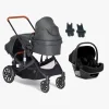 Beemoo Maxi 4 Twin Søskendevogn inkl. Route i-Size Autostol Baby, Black/Black Stone