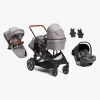 Beemoo Maxi 4 Twin Søskendevogn inkl. Ekstra Søskendesæde & Route i-Size Autostol Baby, Grey/Mineral Grey