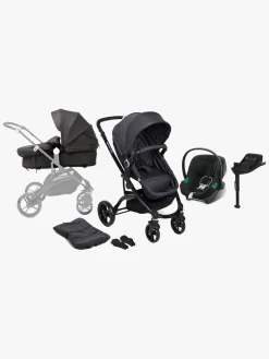 Beemoo Move 2-in-1 Kombivogn inkl. Cybex Aton B2 i-Size Autostol Baby & Base, Asphalt/Volcano Black