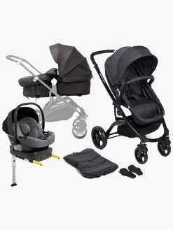 Beemoo Move 2-in-1 Kombivogn inkl. Route i-Size Autostol Baby & ISOFIX Base, Asphalt/Mineral Grey