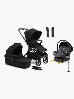 Beemoo One Duovogn inkl. Beemoo Route i-Size Autostol Baby & base, All Black/Mineral Grey