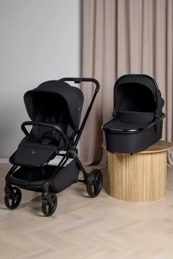 Beemoo One Duovogn inkl. Beemoo Route i-Size Autostol Baby & base, All Black/Black Stone