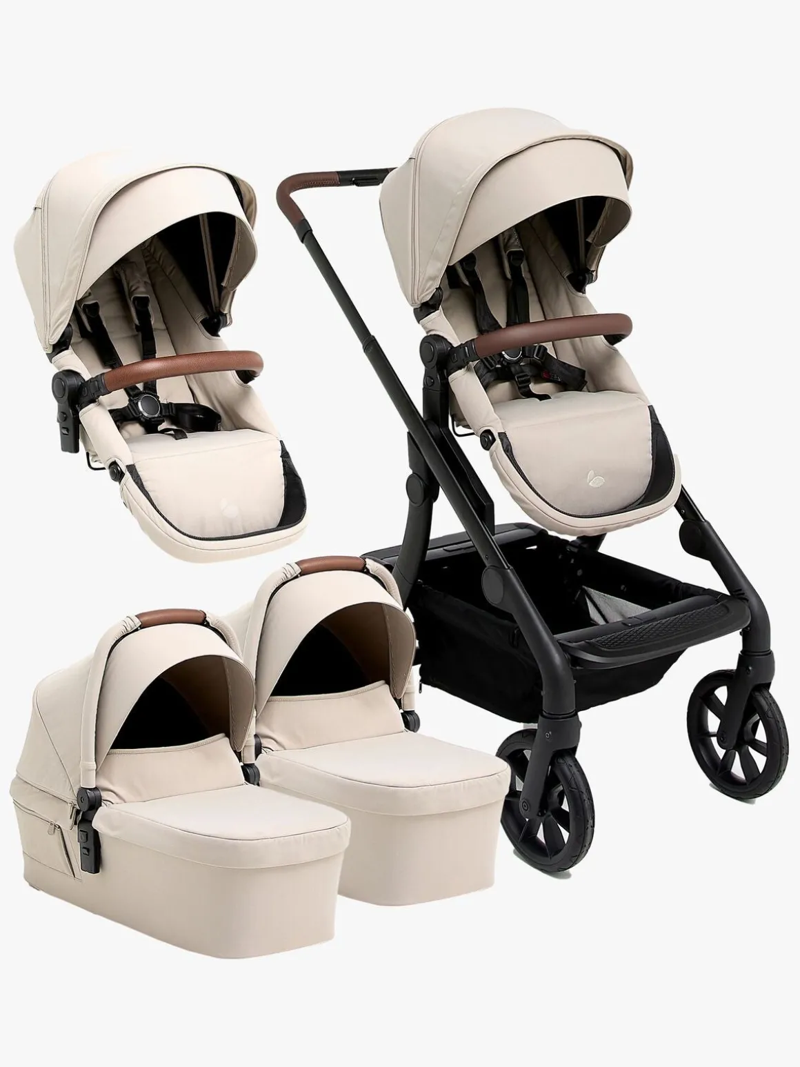 Beemoo Pro Max Søskendevogn inkl. Liggedele, Latte Beige