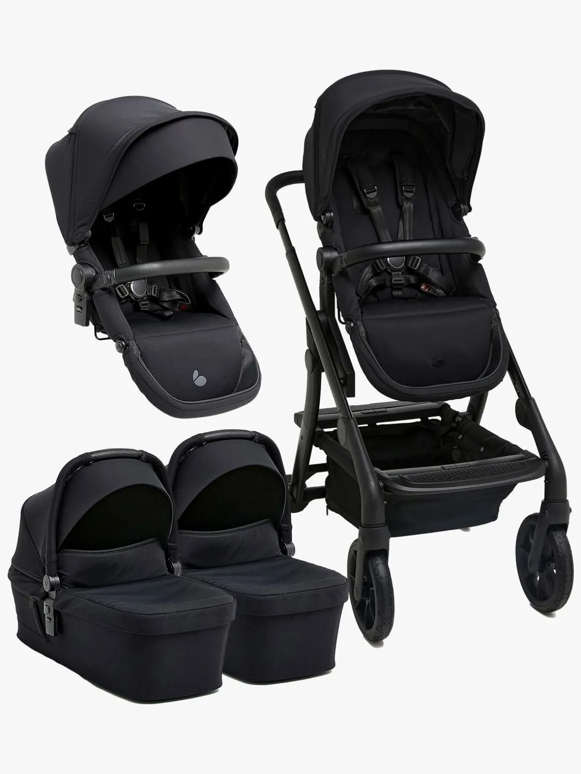 Beemoo Pro Max Søskendevogn inkl. Liggedele, Coffee Black