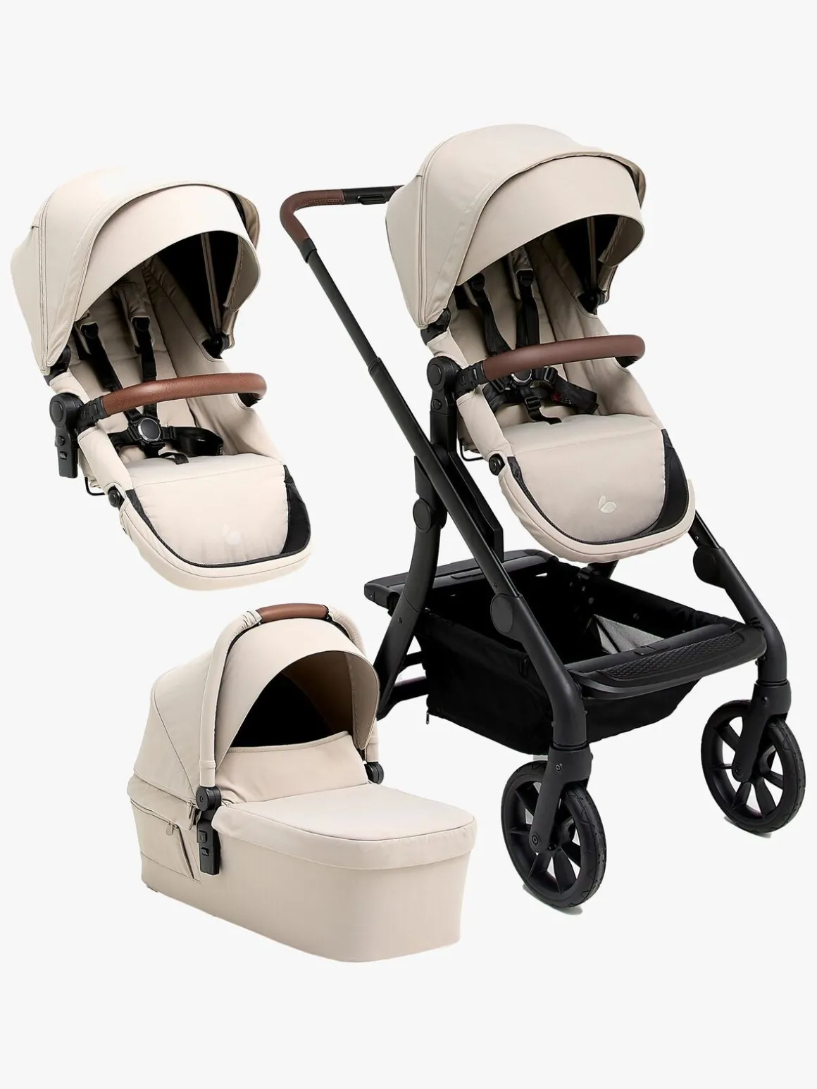Beemoo Pro Max Søskendevogn inkl. Liggedel, Latte Beige