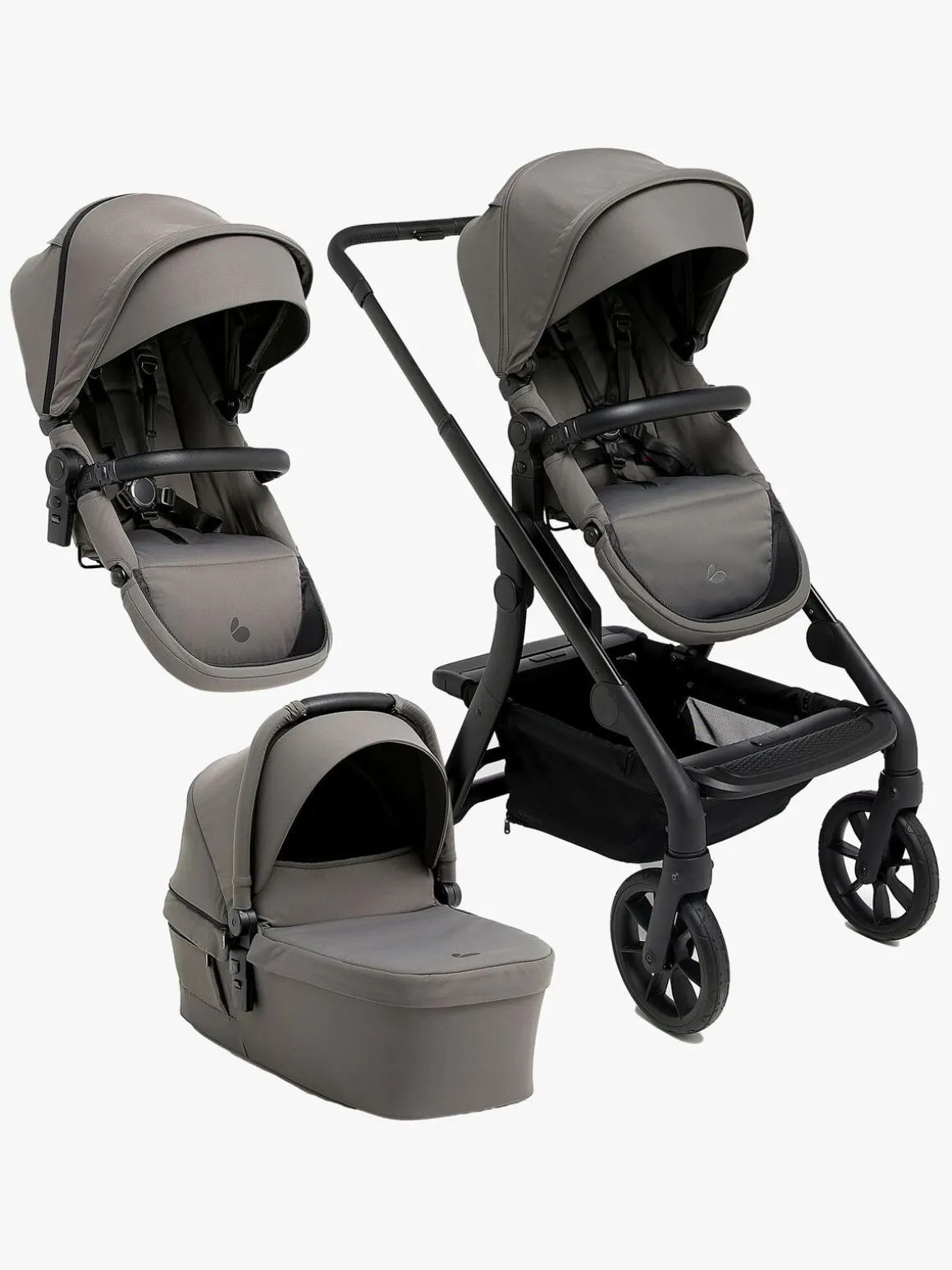 Beemoo Pro Max Søskendevogn inkl. Liggedel, Mocha Grey