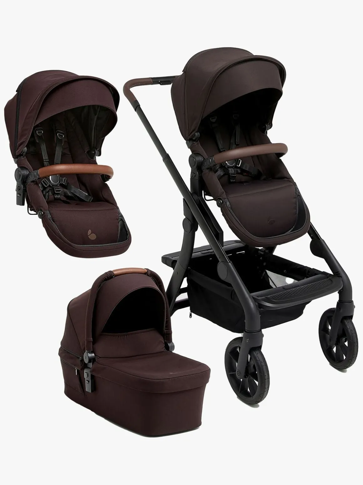 Beemoo Pro Max Søskendevogn inkl. Liggedel, Espresso Brown