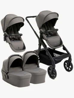 Beemoo Pro Max Søskendevogn inkl. Liggedele, Mocha Grey