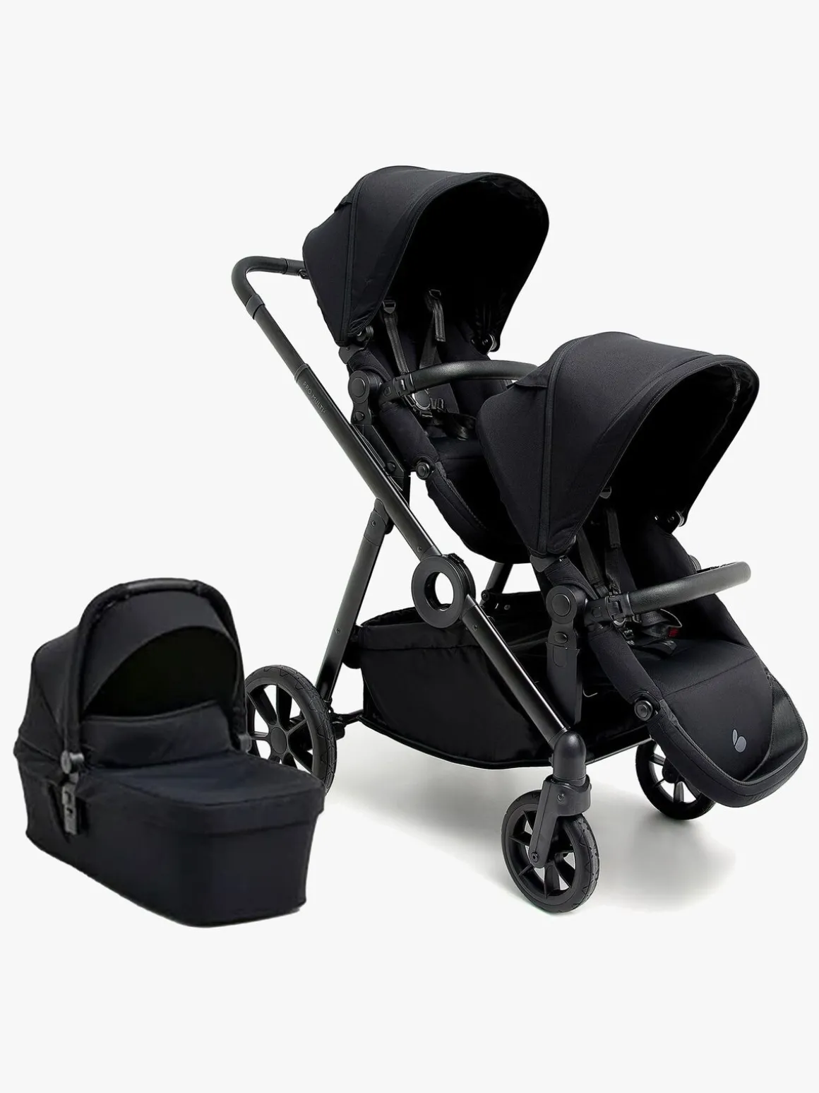 Beemoo Pro Multi 2 Søskendevogn inkl. Liggedel, Coffee Black